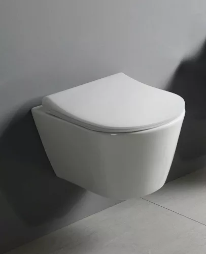 Sapho AVVA RIMLESS fali WC beépített bidézuhannyal, 35,5x53cm, csaptelep nélkül,ülőke nélkül