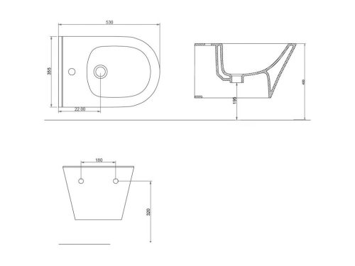 Sanovit AVVA fali WC - rimless - perem nélkül - rejtett szerelésű - mély öblítésű