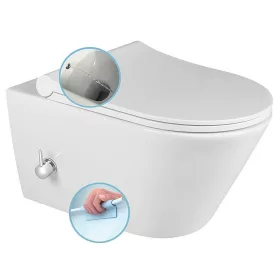   Sapho AVVA RIMLESS fali WC bidézuhannyal, csapteleppel, 35,5x53cm ülőke nélkül