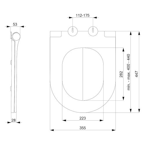 Sanovit AVVA - Slim Wc ülőke - duroplast - lecsapódásgátlós - könnyen levehető klikk rendszerű