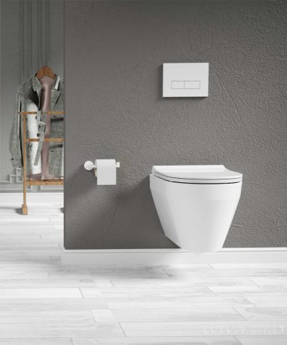 Sanovit BUENO fali WC - rimless - perem nélküli - rejtett szerelésű - mély öblítésű - rövid 49 cm