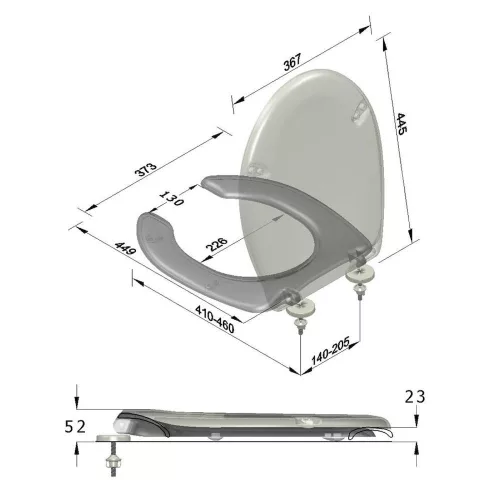 Sapho URAN PROJECT WC-ülőke mozgáskorlátozottaknak, duropladt, fehér (1010)