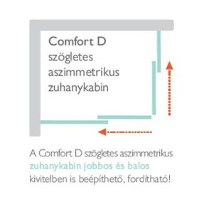   H2O COMFORT D 100x80x190cm zuhanykabin szögletes króm 5mm EasyClean üveg