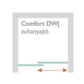   H2O COMFORT DWJ zuhanyajtó 120cm toló fekete 5mm EasyClean üveg