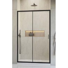   H2O COMFORT DWJ zuhanyajtó 130cm toló fekete 5mm EasyClean üveg