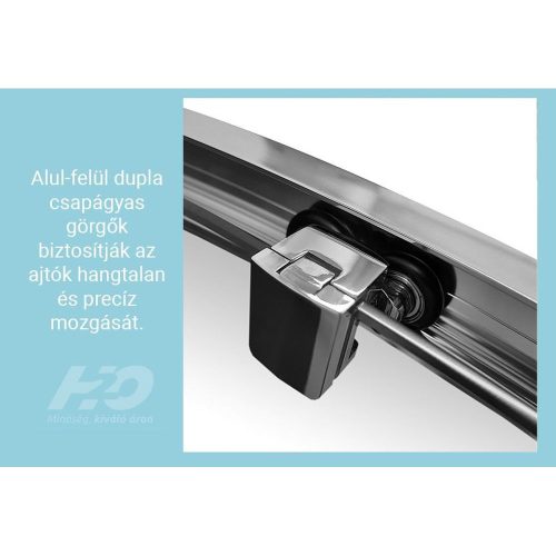 H2O COMFORT DWJ zuhanyajtó 140cm toló króm 5mm EasyClean üveg