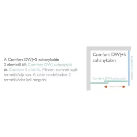   H2O COMFORT S oldalfal 80cm DWJ zuhanyajtóhoz króm 5mm EasyClean üveg