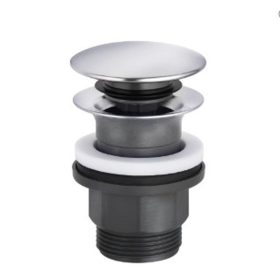 KLUDI-PUSH-OPEN leeresztő műanyag, túlfolyós, fehér