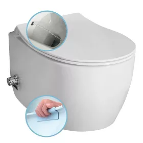   Sapho SENTIMENTI fali WC bidé funkciós, hideg vizes csapteleppel, Rimless, 36x51cm, ülőke nélkül