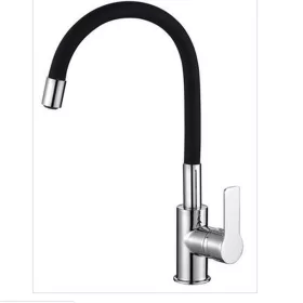   Aqualine-Sapho LORE mosogató csaptelep flexibilis kifolyóval, fekete/króm (1106-70)