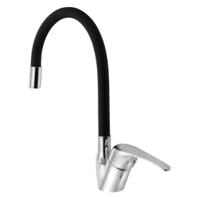   Sapho/Aqualine KASIOPEA 35 álló mosogató csaptelep króm, fekete flexibilis kifolyóval (1107-65F)