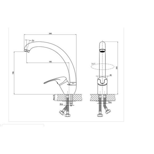 Aqualine-Sapho KASIOPEA 35 mosogató csaptelep króm (1107-65)