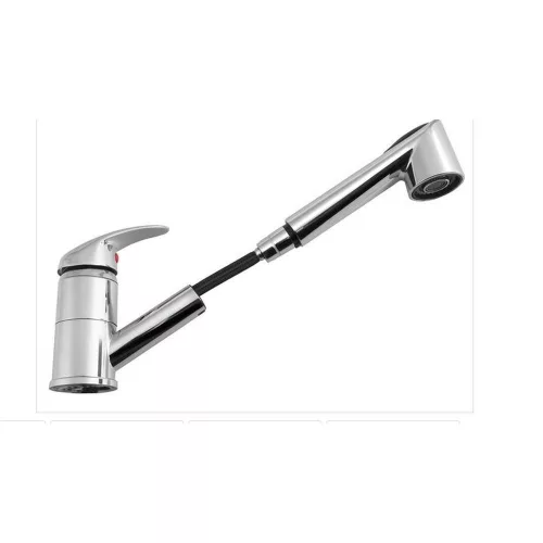 Aqualine-Sapho Mosogatócsaptelep kihúzható zuhanyfejjel (50cm), króm (1107-74)