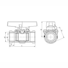   Mofém Golyóscsap 1" BB AHA gömbcsap vízre 113-0034-00