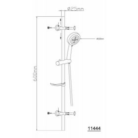   Aqualine-Sapho SUNRA zuhanyszett állítható furattávolsággal, króm (11444)
