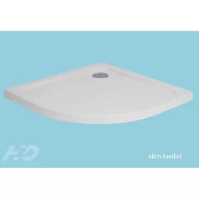 H2O NERO A Slim 80x80x5,5cm íves zuhanytálca szifonnal