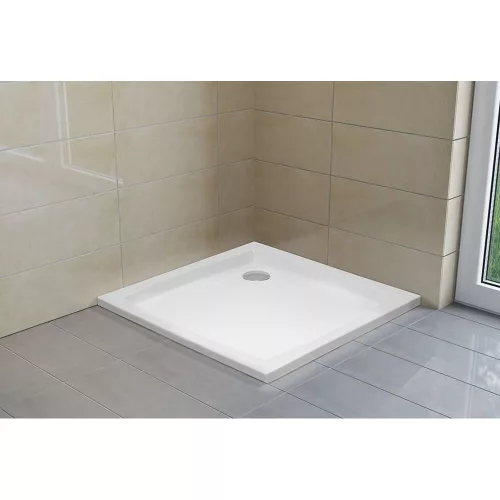 H2O NERO C Slim 80x80x8cm szögletes zuhanytálca szifonnal