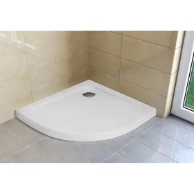 H2O NERO A Slim 90x90x5,5cm íves zuhanytálca szifonnal