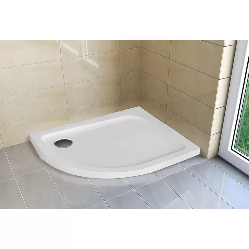 H2O NERO E 100x80x5cm íves zuhanytálca JOBBOS, szifonnal