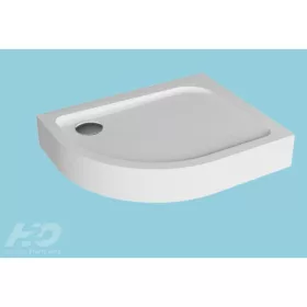 H2O NERO E 100x80x14cm íves zuhanytálca BALOS, szifonnal