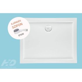   H2O NERO D Slim 100x80x5,5cm szögletes zuhanytálca szifonnal