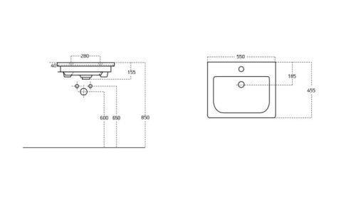 Sanovit SOFT porcelán mosdókagyló 55 x 45,5 cm