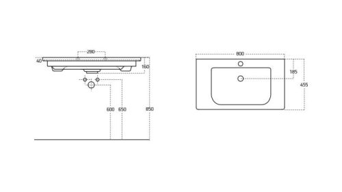 Sanovit SOFT porcelán mosdókagyló 80 x 45,5 cm