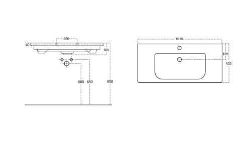 Sanovit SOFT porcelán mosdókagyló 100 x 45,5 cm