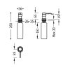 Tres folyékonyszappan adagoló fém, matt fekete, beépíthető, 4 dl 13474110NM