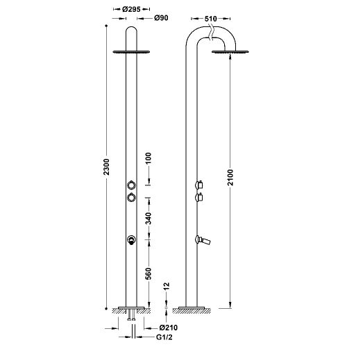 Tres Swimming pool shower Úszómedence zuhanyzó 13499504