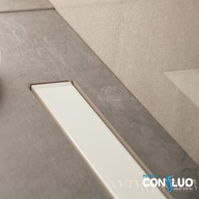   Pestan zuhanyfolyóka Confluo Frameless Line FEHÉR üveg 95 cm