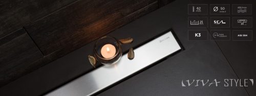 Pestan zuhanyfolyóka Confluo Frameless Line 55 cm