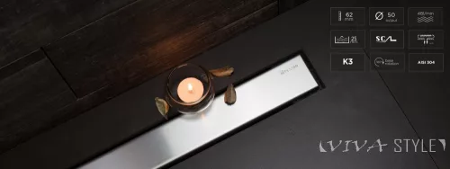 Pestan zuhanyfolyóka Confluo Frameless Line 65 cm