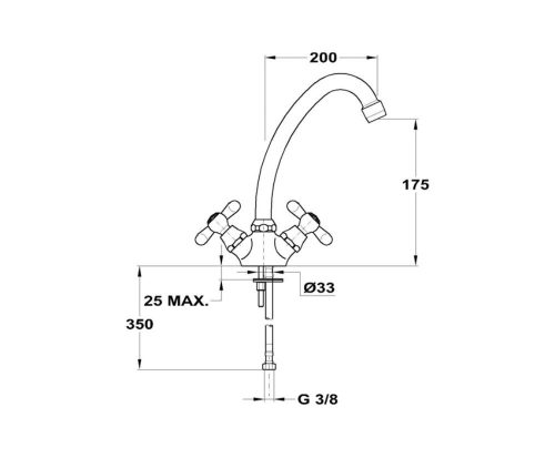 Mofém Treff álló mosogató csaptelep 200 mm 142-0151-00