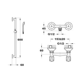   Mofém Eurosztár fali zuhanycsaptelep zuhanyszettel 143-0115-00
