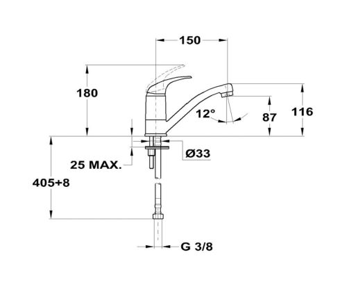 Mofém Junior álló mosdócsaptelep leeresztő nélkül forgatható kifolyócsővel 150-0050-00