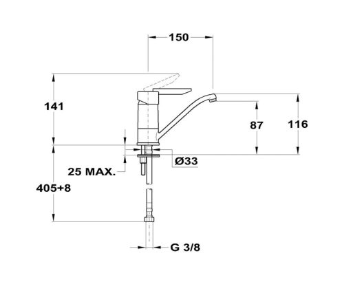 Mofém Mambo-5 álló mosdó csaptelep leeresztő nélkül 150 mm 150-0051-00