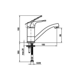   Mofém Junior Evo álló magasított mosdócsaptelep leeresztő nélkül 150-0061-00