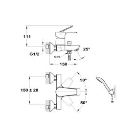 Mofém Zenit kádtöltő csaptelep zuhanyszettel 151-1901-00