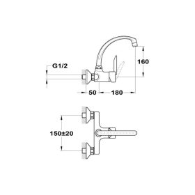 Mofém Mambo-5  mosogató csaptelep íves 152-0034-00