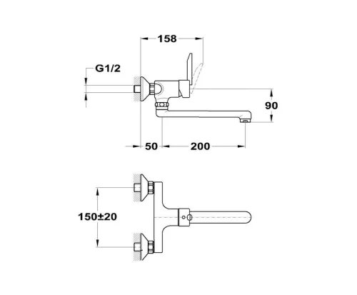 Mofém Mambo-5 fali mosogató csaptelep 200 mm 152-0035-00