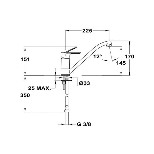 TREND PLUS Mosogató cst. álló 152155102 Mofém*alsó kifolyóval HP 225mm    MOM138