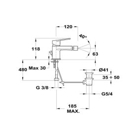 Mofém Zenit Bidé csaptelep leeresztővel 154-1901-00
