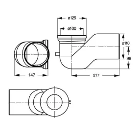Sapho Bruckner WC lefolyó 110 mm 90 fokos 159.316.0