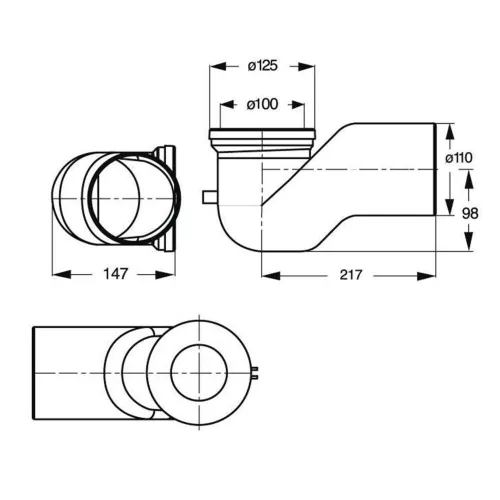 Sapho Bruckner WC lefolyó 110 mm 90 fokos 159.316.0