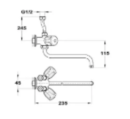 Mofém Eurosztár Bojler mosogató csaptelep fali, felső bekötésű 161-0028-01