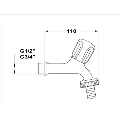 Mofém kifolyószelep tömlővéggel 1/2" (162-0001-00)