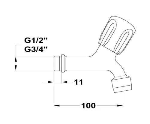 Mofém kifolyószelep perlátorral 1/2" (162-0005-00)