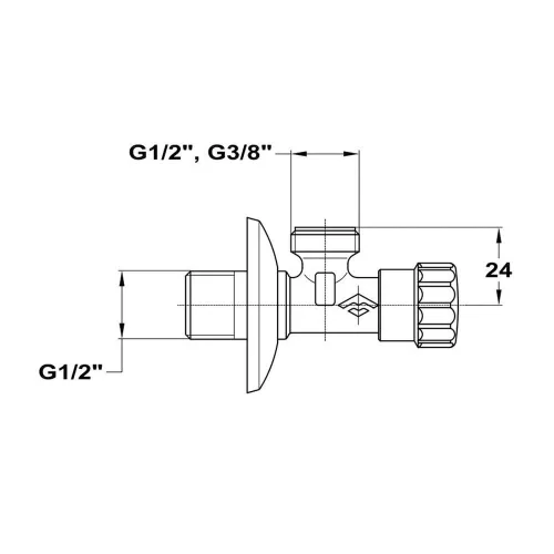 Mofém sarokszelep 1/2"-3/8" (163-0006-00)
