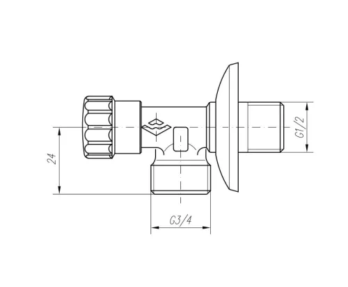 Mofém mosógéptöltő szelep  1/2"-3/4" (163-0014-00)